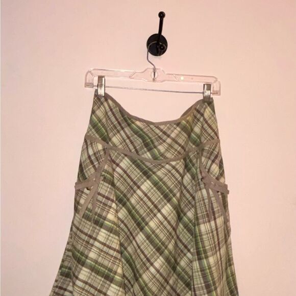 Vintage Plaid A-Line Skirt w/ Pockets Size 12 Preppy Academia Fall Style - Picture 3 of 9